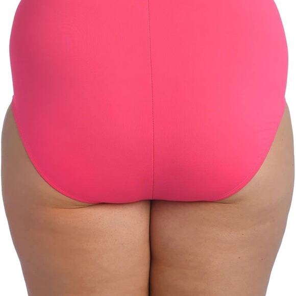 LA BLANCA Pink Tummy Control Moderate Coverage High Waisted Swimsuit Bottom 18W - Picture 2 of 12